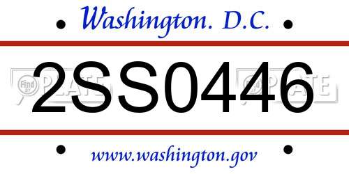 2SS0446 District Of Columbia License Plate