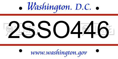 2SSO446 District Of Columbia License Plate