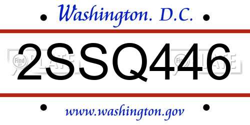 2SSQ446 District Of Columbia License Plate