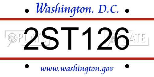 2ST126 District Of Columbia License Plate