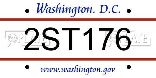 2ST176 District Of Columbia License Plate