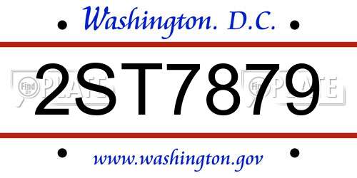 2ST7879 District Of Columbia License Plate