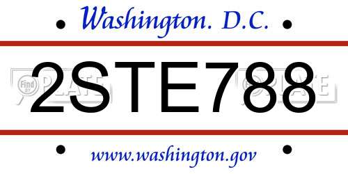 2STE788 District Of Columbia License Plate