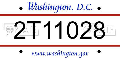 2T11028 District Of Columbia License Plate