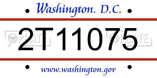 2T11075 District Of Columbia License Plate