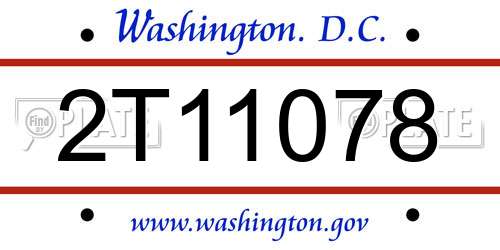 2T11078 District Of Columbia License Plate