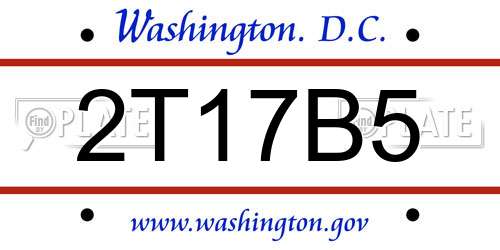 2T17B5 District Of Columbia License Plate