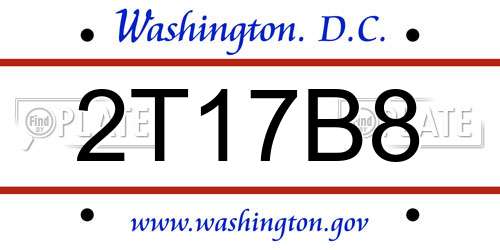 2T17B8 District Of Columbia License Plate