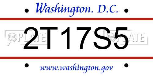 2T17S5 District Of Columbia License Plate