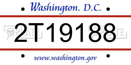 2T19188 District Of Columbia License Plate