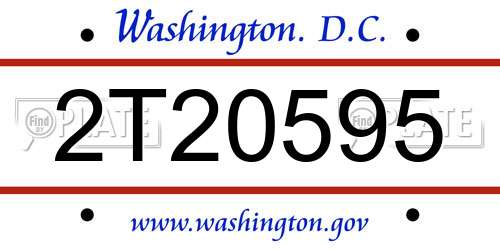 2T20595 District Of Columbia License Plate