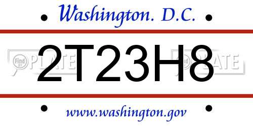 2T23H8 District Of Columbia License Plate
