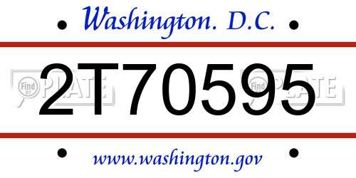 2T70595 District Of Columbia License Plate