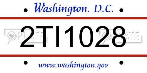 2TI1028 District Of Columbia License Plate
