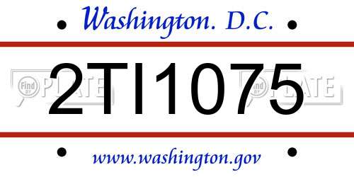 2TI1075 District Of Columbia License Plate