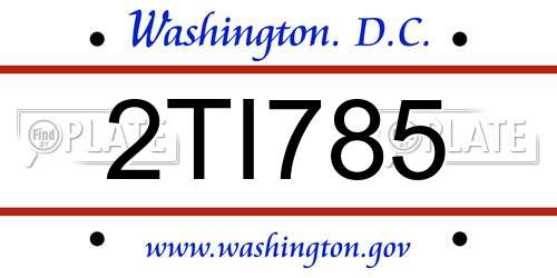 2TI785 District Of Columbia License Plate