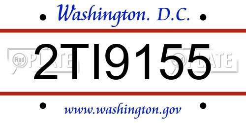 2TI9155 District Of Columbia License Plate