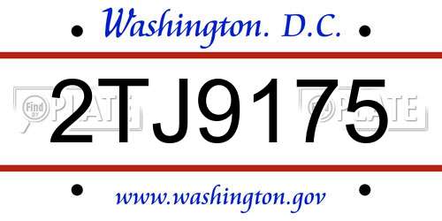 2TJ9175 District Of Columbia License Plate
