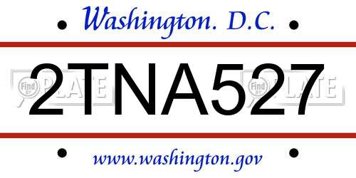 2TNA527 District Of Columbia License Plate