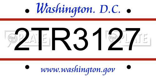 2TR3127 District Of Columbia License Plate