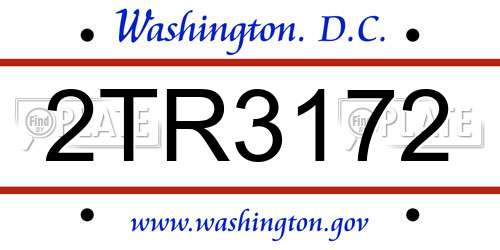 2TR3172 District Of Columbia License Plate