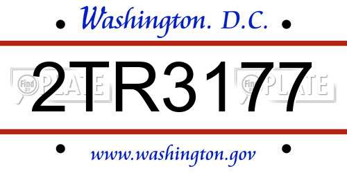 2TR3177 District Of Columbia License Plate