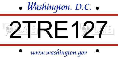 2TRE127 District Of Columbia License Plate