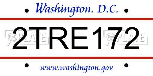 2TRE172 District Of Columbia License Plate