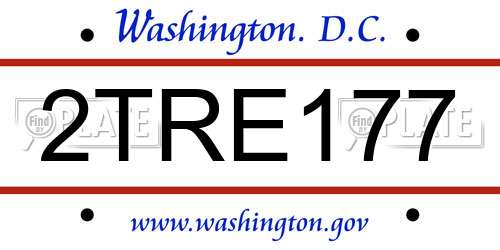 2TRE177 District Of Columbia License Plate