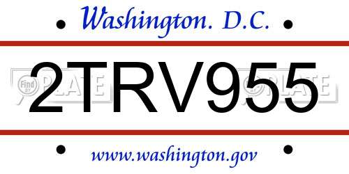 2TRV955 District Of Columbia License Plate