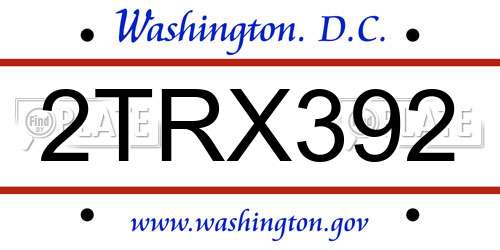2TRX392 District Of Columbia License Plate