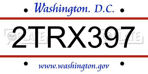 2TRX397 District Of Columbia License Plate