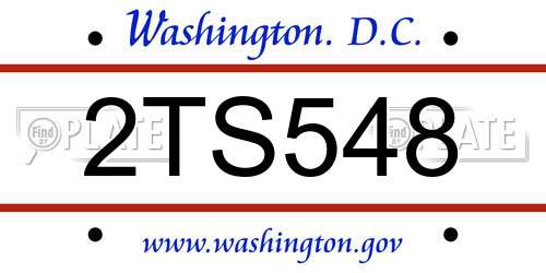 2TS548 District Of Columbia License Plate