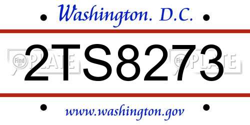 2TS8273 District Of Columbia License Plate