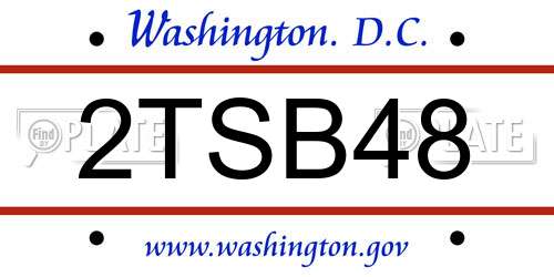 2TSB48 District Of Columbia License Plate