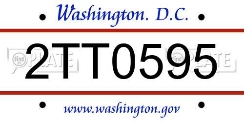 2TT0595 District Of Columbia License Plate