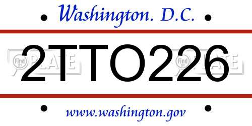 2TTO226 District Of Columbia License Plate
