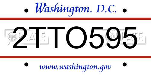 2TTO595 District Of Columbia License Plate