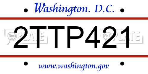 2TTP421 District Of Columbia License Plate