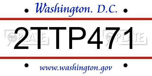 2TTP471 District Of Columbia License Plate