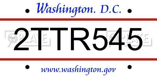 2TTR545 District Of Columbia License Plate