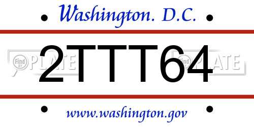 2TTT64 District Of Columbia License Plate