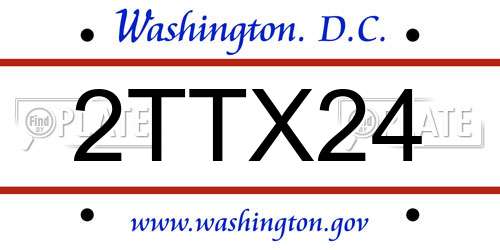 2TTX24 District Of Columbia License Plate