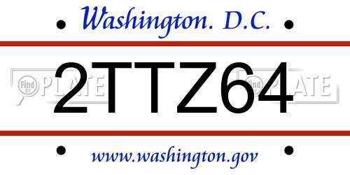 2TTZ64 District Of Columbia License Plate