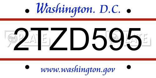2TZD595 District Of Columbia License Plate