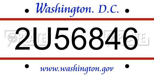 2U56846 District Of Columbia License Plate
