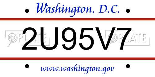2U95V7 District Of Columbia License Plate