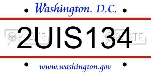 2UIS134 District Of Columbia License Plate