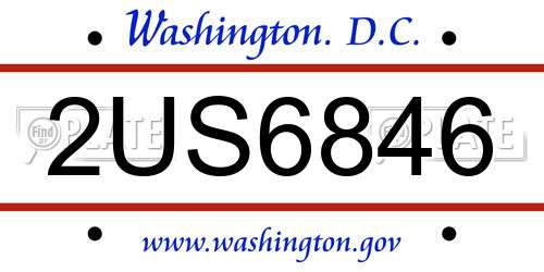 2US6846 District Of Columbia License Plate