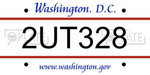 2UT328 District Of Columbia License Plate